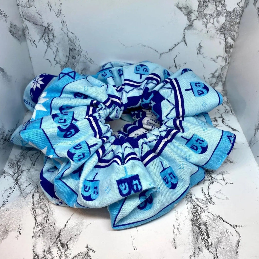 Blue Hanukkah Scrunchie