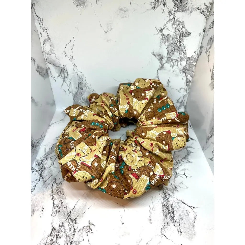 Glitter Gingerbread Christmas Scrunchie