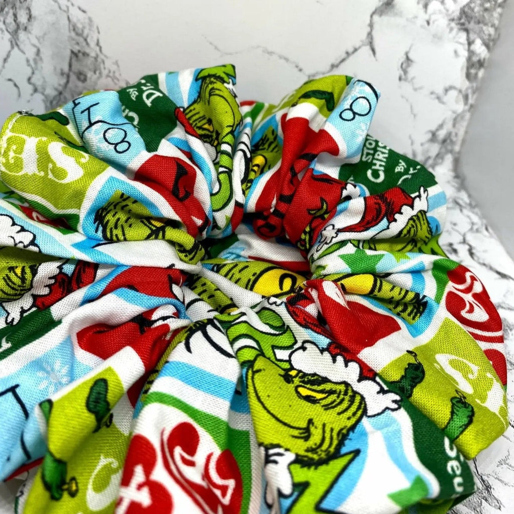Green Grinch Christmas Scrunchie