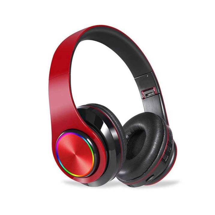 B39 Red & Black Wired Headphones with Adjustable Headband – Sleek Everyday Design (Item #MG-B39)