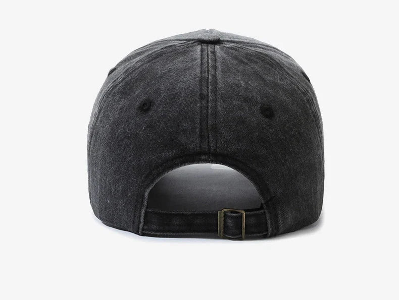 Retro Distressed Letter Embroidery Baseball Cap | Unisex Casual Cotton Hat
