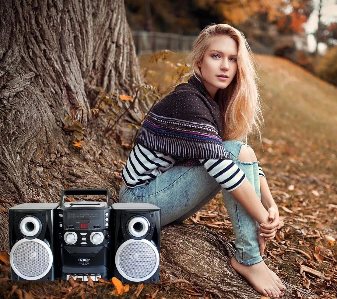 Naxa Portable CD Player with AM FM Stereo Radio Cassette Player and Recorder