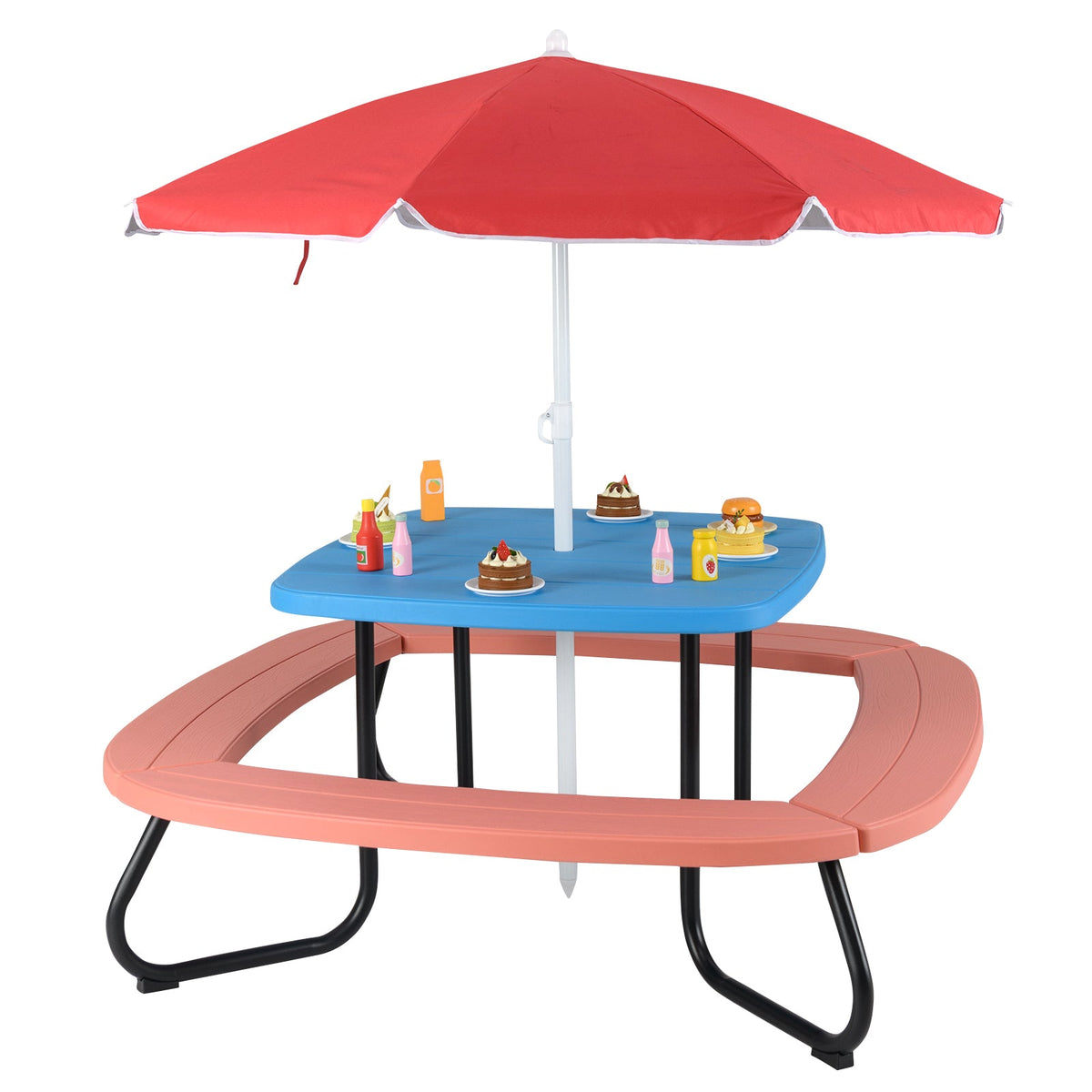 Toddler Outdoor Activity Table with Adjustable and Collapsible Umbrella