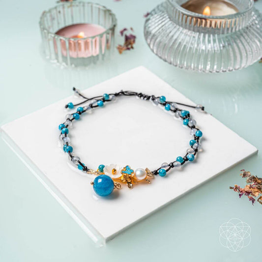 Triple Crystal Anklet of Positivity