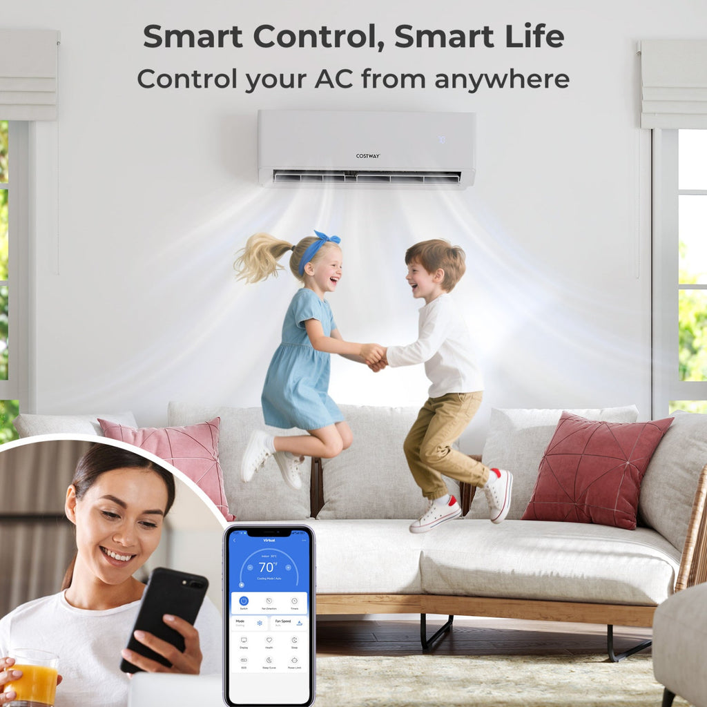 UltrEco Series 24000 BTU 2 Zone 23 SEER2 Mini Split Air Conditioner Wifi Enabled with Heat Pump