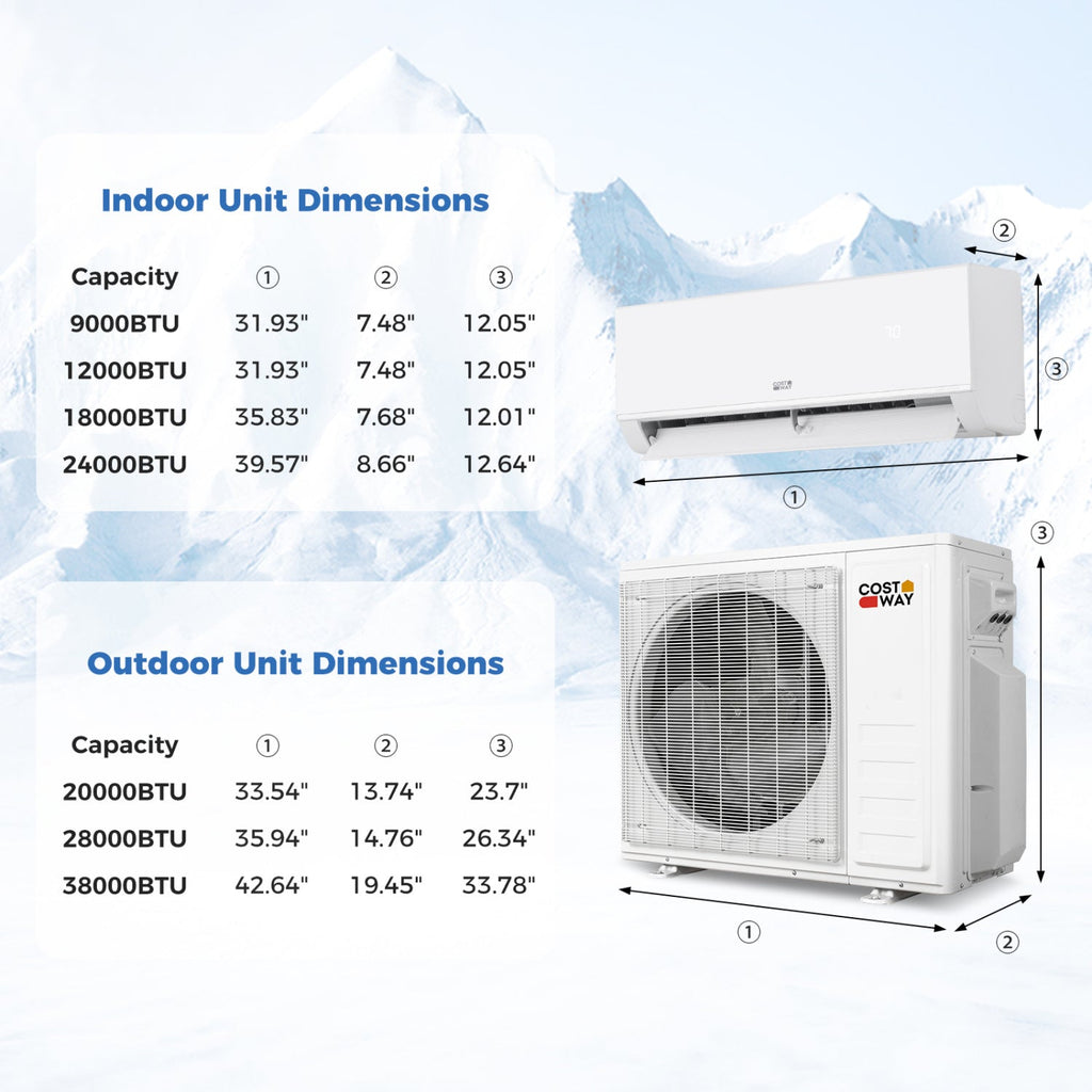 Blast Pro 28000 BTU 2 Zone 23 SEER2 Mini Split AC with Heat Pump