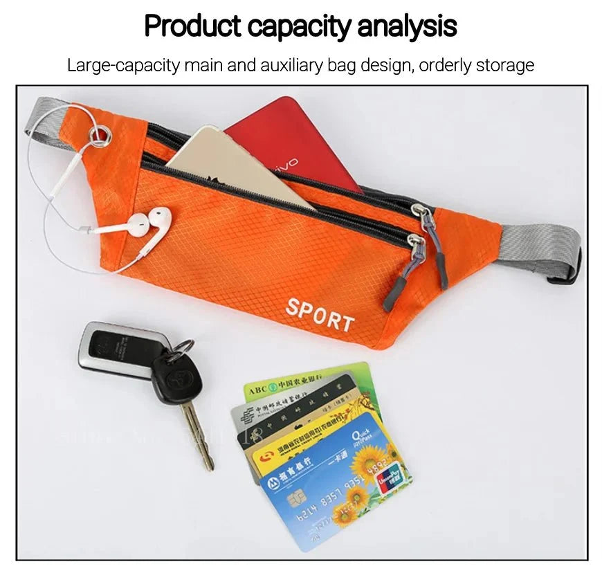Waterproof Sports Waist Bag – Lightweight Chest & Shoulder Zip Pouch