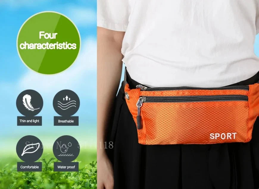 Waterproof Sports Waist Bag – Lightweight Chest & Shoulder Zip Pouch