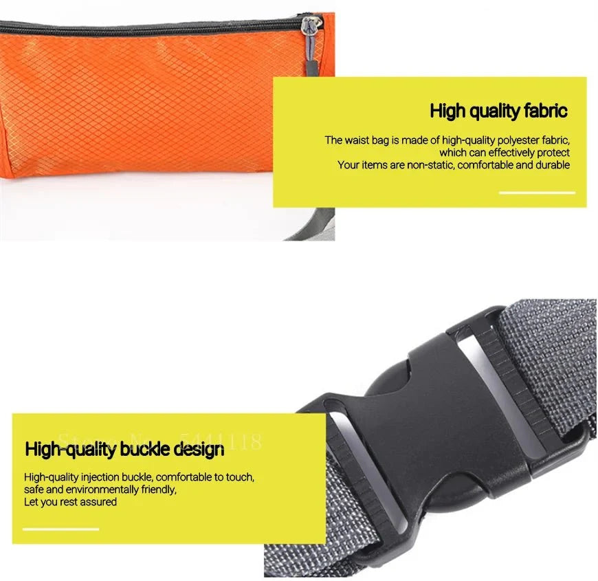 Waterproof Sports Waist Bag – Lightweight Chest & Shoulder Zip Pouch