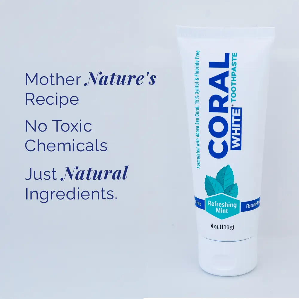 Fluoride Free Toothpaste 3 Pack Coral White Mint (3 Tubes)
