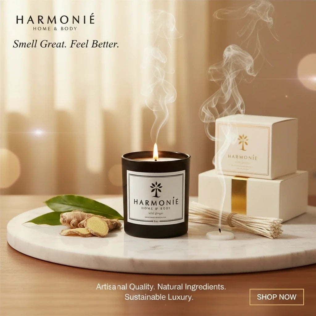 Wild Ginger Candle - Invigorating Aromatherapy | Harmonie