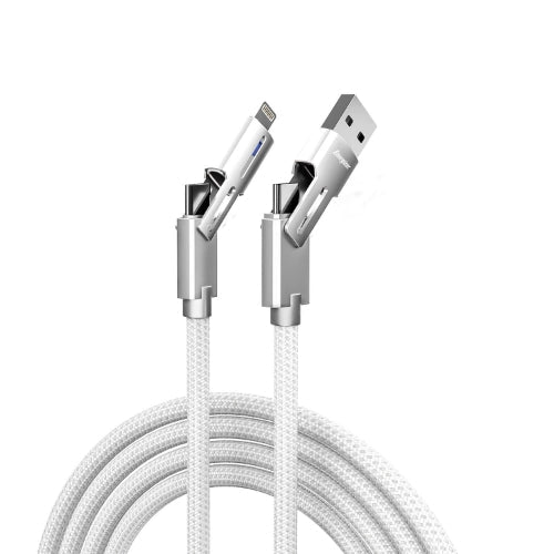 6.5ft 4-in-1 (Lightning, Type-C, Micro & USB) Zinc Alloy Braided Cable