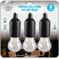 3-Pack Portable Pull String LED Light Bulbs
