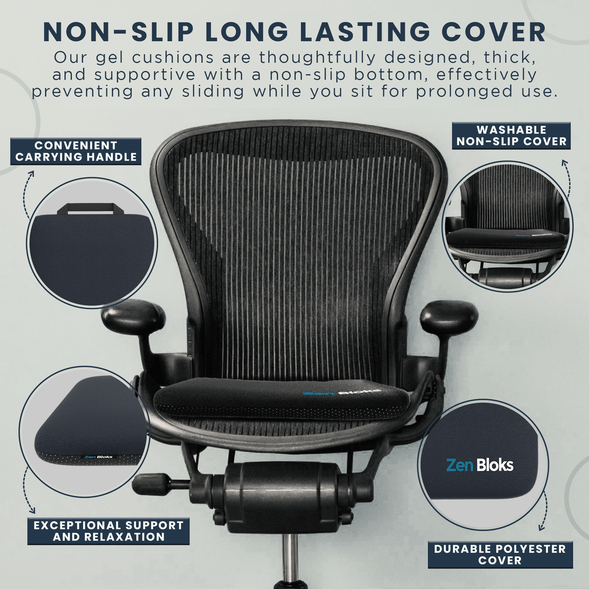 XL Gel Seat Cushion for Office Chair Car Truck Gaming Chairs